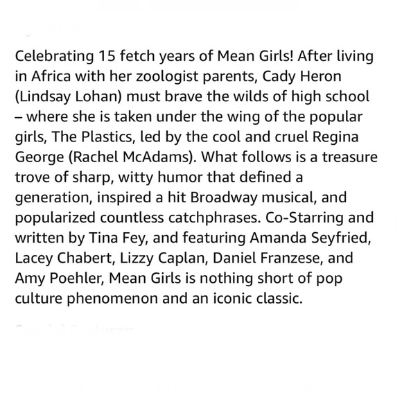 🔵 3/ $15 - Mean Girls Special Collector's Edition DVD - Picture 7 of 8